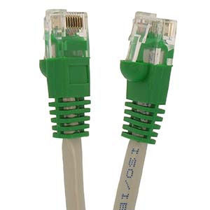 Cat.6 Crossover Cable Gray Wire/Green Boot