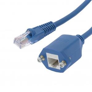 Panel-Mount Cat.5E Ethernet Cable Blue