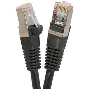  Cat5E Shielded (FTP) Ethernet Network Booted Cable Black