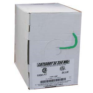 1000Ft Cat.5E Solid Cable Plenum Green, UL/ETL/CSA