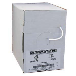 1000Ft Cat.5E Solid Cable Plenum White, UL/ETL/CSA