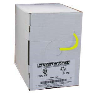 1000Ft Cat.5E Solid Cable Plenum Yellow, UL/ETL/CSA