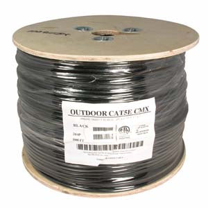 1000Ft Cat.5E UTP Direct Burial Outdoor Cable Gel Type Black
