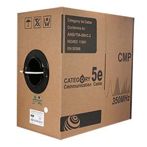 1000Ft Cat.5E Solid Cable Plenum White, UL/ETL/CSA