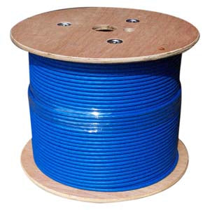 1000Ft Cat.6A 10G Solid Wire Bulk Cable Blue
