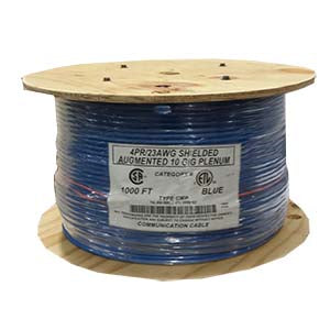 1000Ft Cat.6 A Shielded Cable Plenum Blue