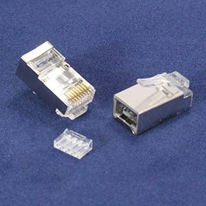 RJ45 Cat.6 Shielded Plug Stranded 50 Micron w/Inserter 20pk