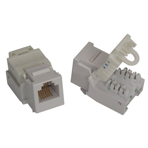 RJ11/12 (Cat.3) ToolLess Keystone Jack White