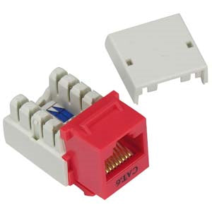 Cat.6 RJ45 110 Type Keystone Jack Red