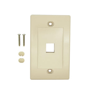 1Port Keystone Wallplate Ivory Decora Type