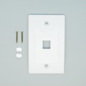 1Port Keystone Wallplate White Decora Type