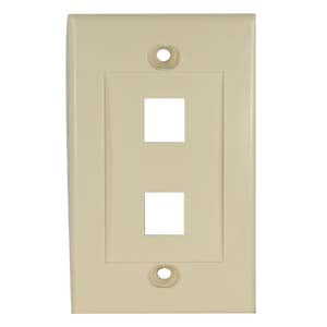 2Port Keystone Wallplate Ivory Decora Type