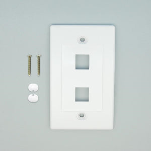 2Port Keystone Wallplate White Decora Type