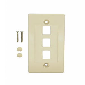 3Port Keystone Wallplate Ivory Decora Type