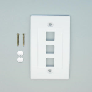 3Port Keystone Wallplate White Decora Type