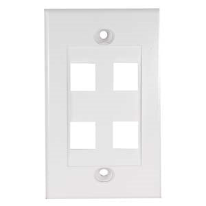 4Port Keystone Wallplate White Decora Type