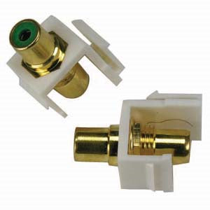 RCA Green F/F Keystone Module White Plate