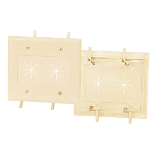 Cable Plate with Flexible Opening 2-Gang Ivory
