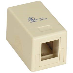 1 Port RJ45 Surface Mount Box Ivory (Box only)