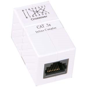 Cat.5e RJ45 Inline Crossover Coupler White