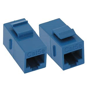 Cat.5E Inline Coupler w/Keystone Latch Blue