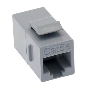 Cat.5E Inline Coupler w/Keystone Latch Gray