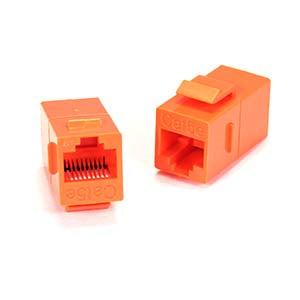 Cat.5E Inline Coupler w/Keystone Latch Orange