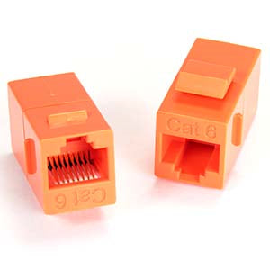 Cat.6 Inline Coupler w/Keystone Latch Orange