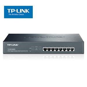 8Port 10/100/1000Mbs Desktop/Rackmount Gigabit Switch with 8-Port PoE TP-Link SG1008PE