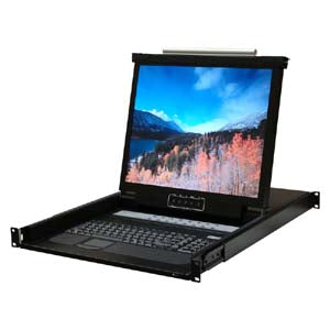 19 Inch 1U Rackmount 1 Port KVM Console LCD, KVM-19E01