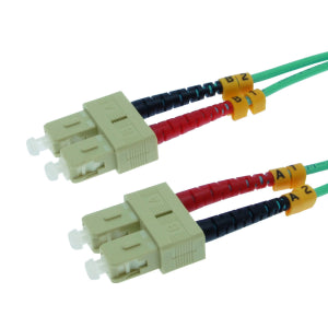 1m SC-SC 10Gb 50/125 OM3 M/M Duplex Fiber Cable Aqua Jacket