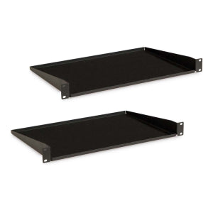 1U 12 Inch Deep Component Shelf - 2 pack