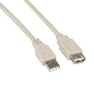 3Ft A-Male to A-Female USB2.0 Extension Cable Ivory