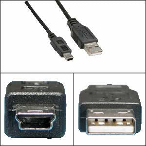 10Ft A-Male to Mini 5Pin Male USB2.0 Cable