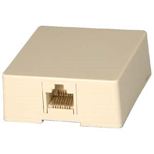 RJ45 Modular Single Port Surface Mount Jack Ivory