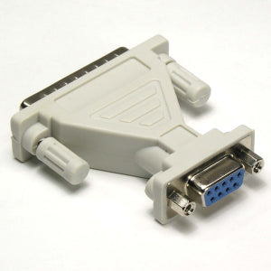 DB9-F/DB25-M Serial Adapter, Thumbscrew(DB25)/Nut(DB9)