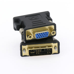 DVI-A Male (12+5) / VGA (DB15HD) Female Adapter Gold Plated