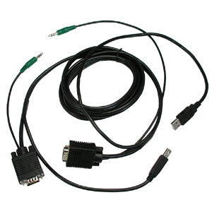 10Ft KVM Cable, VGA-M/USB-A/3.5mm to VGA-M/USB-B/3.5mm