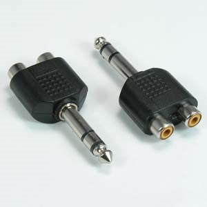 1/4 Inch Stereo to Dual RCA Jack Adapter