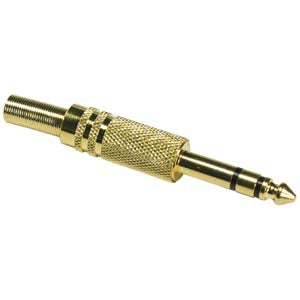 1/4 Inch Stereo Plug Gold Plated w/Spring Strain Release