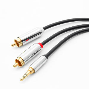 6Ft 3.5mm Stereo Plug to 2xRCA Male Premium Audio Cable