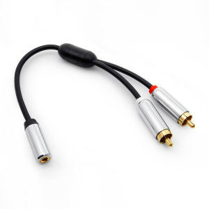 6 Inch 3.5mm Stereo Jack to 2xRCA Male Premium Audio Cable