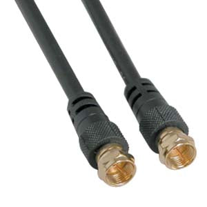 75Ft F-Type Screw-on RG6 Cable Black Gld Plated
