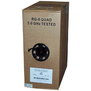 1000Ft RG6 CMR CCS Quad Shield Coax Cable Black CMR