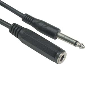 25Ft 1/4 Inch Mono Male/Female Cable