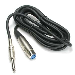 6Ft XLR 3P Female to 1/4 Inch Mono Microphone Cable