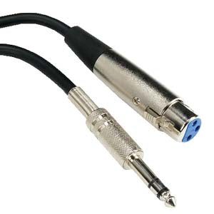 6Ft XLR 3P Female to 1/4 Inch Stereo Microphone Cable