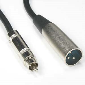 12Ft XLR 3P Male to RCA Male