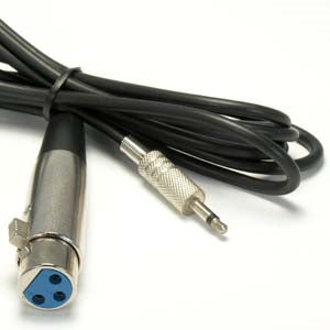 25Ft XLR Female to 3.5mmm Mono Male Cable