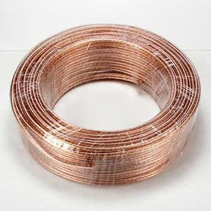 100Ft 16AWG/2 Polarized Speaker Wire Coil CCA Clear Jacket